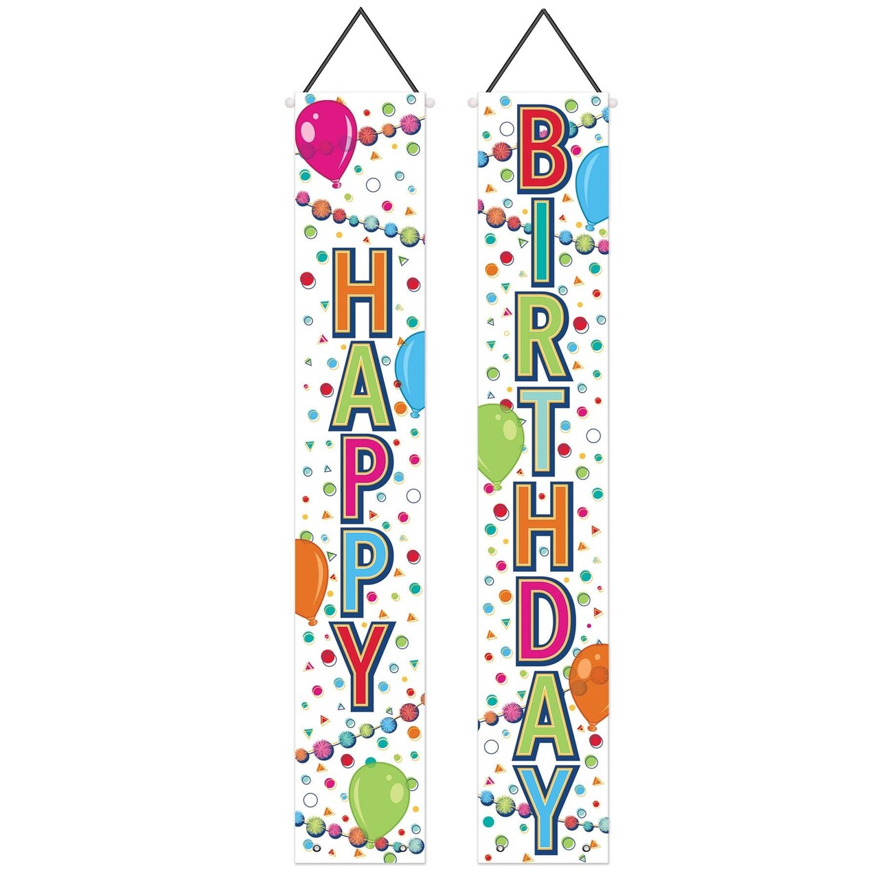 12 Pack Bulk Happy Birthday Party Fabric Door Panel Set- Multicolor